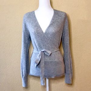 NWT Express Gray Wrap Sweater Size L